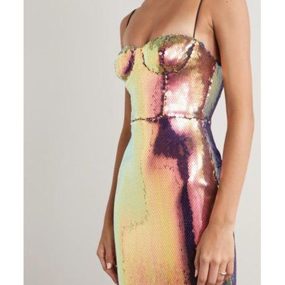 Alex Perry Women's Pink Ford Sequined Voile Gown - Picture 5 of 7